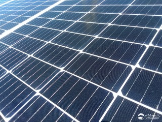 Close up on solar panels